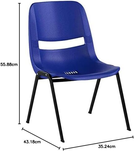 Flash Furniture HERCULES Series 440 lb. Capacity Kid's Navy Ergonomic Shell Stack Chair with Black Frame and 12" Seat Height in Saudi Arabia