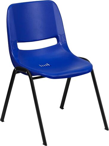 Flash Furniture HERCULES Series 440 lb. Capacity Kid's Navy Ergonomic Shell Stack Chair with Black Frame and 12" Seat Height in Saudi Arabia