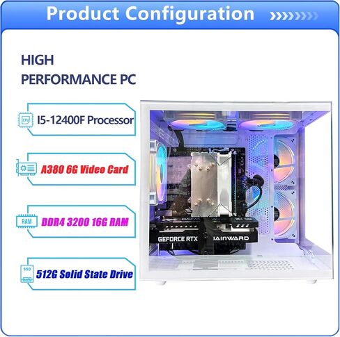 كمبيوتر الألعاب AMD Ryzen5 5600G 6Cores 3.9 جيجا هرتز حتى 4.40 جيجا هرتز، ذاكرة الوصول العشوائي DDR4 16 جيجا بايت، 512 جيجا بايت NVMe SSD، رسومات AMD Radeon Vega7 Windows 11 Home - كمبيوتر مكتبي للألعاب أبيض in Kuwait