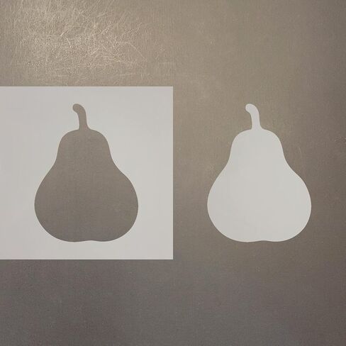 Pear Reusable Mylar Stencil - Art Craft Supplies New Sizes (4") in Saudi Arabia