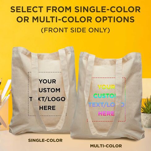 DISCOUNT PROMOS Custom Pristine Cove Canvas Tote with Rope Handles (Set of 100), Personalized Bulk Pack - Beach, Travel, Eco-Friendly - Natural Color, 14.75"X13.5", 12 OZ Cotton, with Zipper in Saudi Arabia