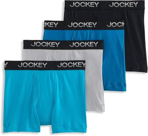 Jockey Boys' Underwear Cotton Blend Boxer Brief - 4 Pack in Saudi Arabia
