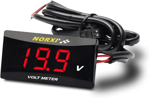 DC 12V Car Digital Voltmeter, Digital Volt Meter 12 Volt LED Display Voltage DC 12-100V Voltage Gauge Waterproof, Volt Gauge for Car Motorcycle SUV Boat, Red in Saudi Arabia
