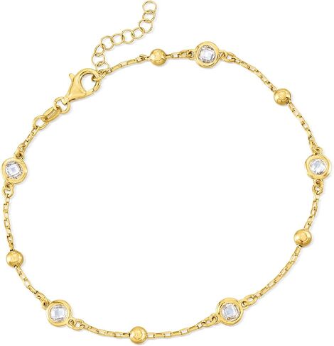 Ross-Simons Italian 1.15 ct. t.w. Bezel-Set CZ Station Anklet in Saudi Arabia