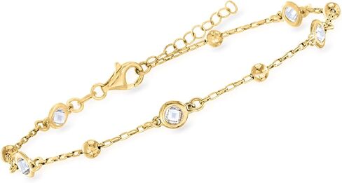 Ross-Simons Italian 1.15 ct. t.w. Bezel-Set CZ Station Anklet in Saudi Arabia