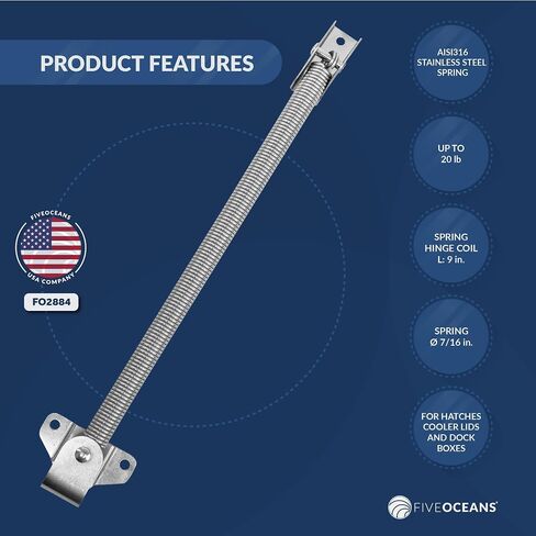 Five Oceans 10-Inch 316 Stainless Steel Hatch Lid Support Spring Holder - FO3805 in Saudi Arabia