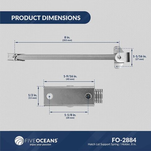 Five Oceans 10-Inch 316 Stainless Steel Hatch Lid Support Spring Holder - FO3805 in Saudi Arabia