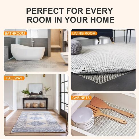 Rug Pads - 5x7 FT, Non Slip Grips Keep Area Rugs in Place,No Residue, Thick, Safe Pads for Hard Floors Under Carpet Mat Cushion and Hardwood Floor Protection in Saudi Arabia