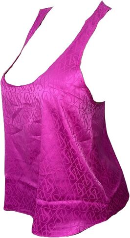 Victoria's Secret Satin Racerback Pajama Top Color Fuschia New (US, Alpha, Large, Regular, Regular, Fuschia/Pink) in Saudi Arabia