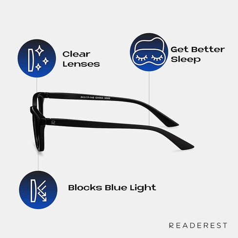 Readerest Blue Light Blocking Reading Glasses - 3.25 Magnification, Anti-Glare, UV Protection - Men and Women's Glasses for Computer and Reader - Reduce Eyestrain, Fatigue with Anti-Reflective in Saudi Arabia