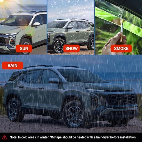 Window Visors Rain Guards Compatible with 2025 2026 Chevy Equinox LT RS ACTIV (Not for EV), Tape-On Window Deflectors, Aerodynamic Wind Noise Reduction & UV Protection (4 Pcs) in Saudi Arabia
