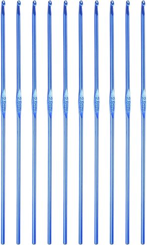 uxcell Aluminum Crochet Hook 5mm US Size H (Size 8) Knitting Needles for DIY Craft Yarn Blue 10Pcs in Saudi Arabia