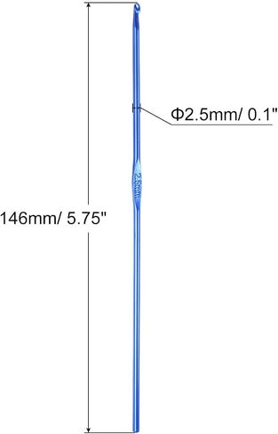 uxcell Aluminum Crochet Hook 5mm US Size H (Size 8) Knitting Needles for DIY Craft Yarn Blue 10Pcs in Saudi Arabia