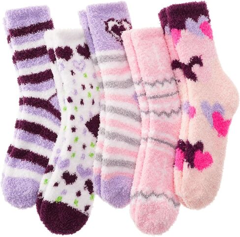 ANTSANG Fuzzy Slipper Socks for Women Men Fluffy Warm Winter Socks Valentines Day Christmas Gift Stocking Stuffers 5 Pairs in Saudi Arabia