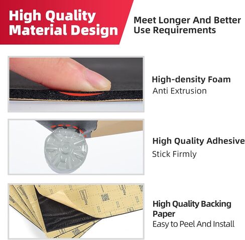 Roll Pack Sound Deadener for Cars-Auto Closed Cell Foam Noise Deadening Material-Heat Shield Insulation Dampening Mat, 157mil 6sqft in Kuwait