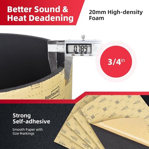 Roll Pack Sound Deadener for Cars-Auto Closed Cell Foam Noise Deadening Material-Heat Shield Insulation Dampening Mat, 157mil 6sqft in Kuwait
