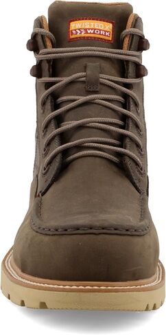 Twisted X Men's 6" Work Boot, Moc Toe Nano Toe with CellStretch, Shitake, 11.5 M in Saudi Arabia