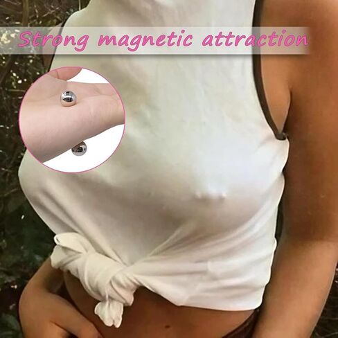 Non-Piercing Nipple Rings, Fake Nipple Bar Orb, False Breast Clamps for Women Non-Piercing Metal Stimulator Nipples Clips 4PCS in Saudi Arabia