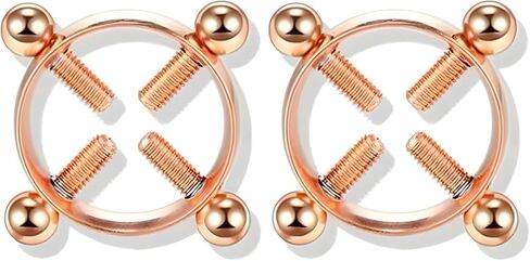 2Pcs Round Non Piercing Nipple Ring for Women Stainless Steel Fake Nipple Rings Shield Barbell Rings Body Jewelry in Saudi Arabia