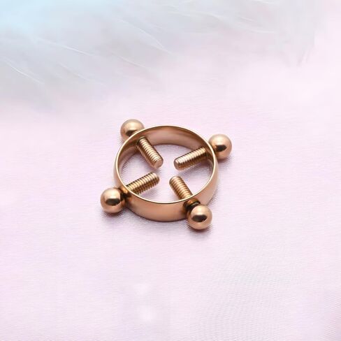 2Pcs Round Non Piercing Nipple Ring for Women Stainless Steel Fake Nipple Rings Shield Barbell Rings Body Jewelry in Saudi Arabia