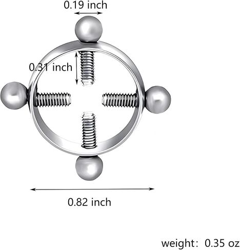 2Pcs Round Non Piercing Nipple Ring for Women Stainless Steel Fake Nipple Rings Shield Barbell Rings Body Jewelry in Saudi Arabia