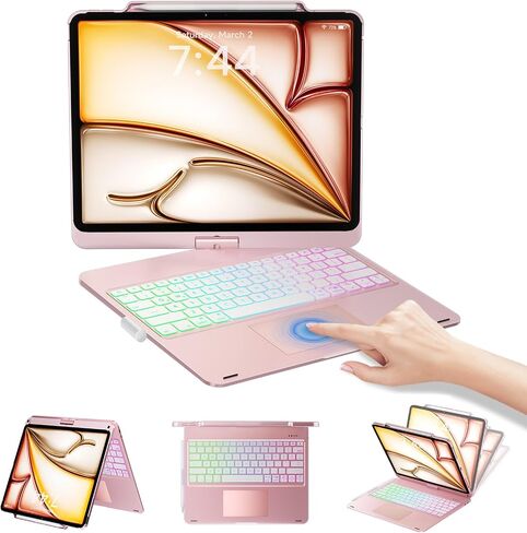 iPad Mini 6th Generation Case with Keyboard, 7 Color Backlit,Sensitive Touchpad, for iPad Mini 6th Generation 8.3 inch 2021, Silver in Saudi Arabia