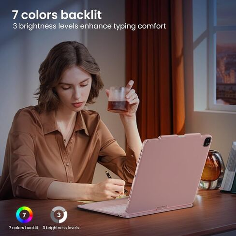 iPad Mini 6th Generation Case with Keyboard, 7 Color Backlit,Sensitive Touchpad, for iPad Mini 6th Generation 8.3 inch 2021, Silver in Saudi Arabia