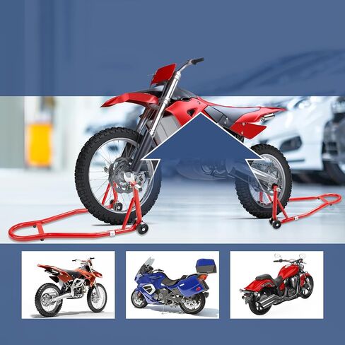 Motorcycle Stand Lift 850lbs Front & Rear Combo Universal Motorcycle Stands Compatible with Most Yamaha Honda Kawasaki Suzuki BMW Motorcycles, Red in Saudi Arabia