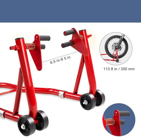 Motorcycle Stand Lift 850lbs Front & Rear Combo Universal Motorcycle Stands Compatible with Most Yamaha Honda Kawasaki Suzuki BMW Motorcycles, Red in Saudi Arabia