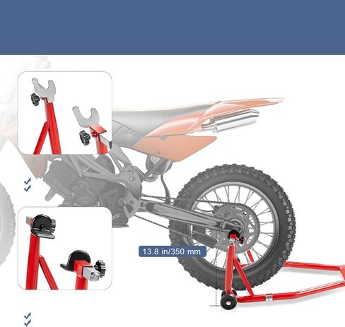 Motorcycle Stand Lift 850lbs Front & Rear Combo Universal Motorcycle Stands Compatible with Most Yamaha Honda Kawasaki Suzuki BMW Motorcycles, Red in Saudi Arabia