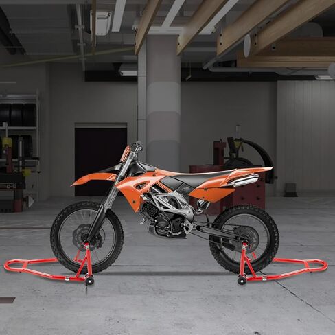 Motorcycle Stand Lift 850lbs Front & Rear Combo Universal Motorcycle Stands Compatible with Most Yamaha Honda Kawasaki Suzuki BMW Motorcycles, Red in Saudi Arabia