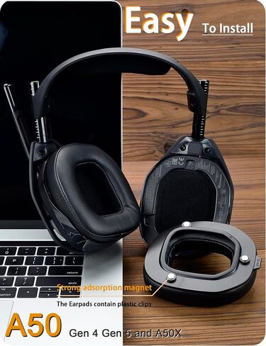 مجموعة تعديل A50 Gen 4 - وسائد أذن بديلة وعصابة رأس متوافقة مع سماعة رأس Astro A50 Gen 4، ووسائد الأذن، وترقية رغوة إلغاء الضوضاء عالية الكثافة، وسمك إضافي in Saudi Arabia