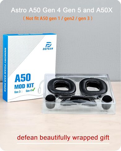 مجموعة تعديل A50 Gen 4 - وسائد أذن بديلة وعصابة رأس متوافقة مع سماعة رأس Astro A50 Gen 4، ووسائد الأذن، وترقية رغوة إلغاء الضوضاء عالية الكثافة، وسمك إضافي in Saudi Arabia