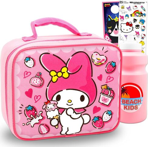 My Melody Lunch Box for Girls Set - Bundle with Sanrio Lunchbox Plus Stickers, Water Bottle, More | My Melody Lunch Bag for School in Saudi Arabia