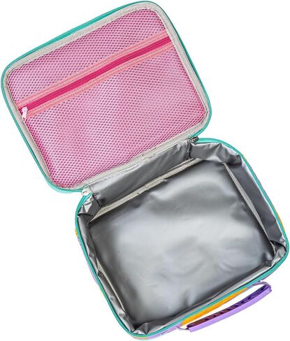 A FOR ADLEY Lunchbox. Featuring Adley's Neon Rainbow Friends on a Zebra Rainbow Printed Lunchbox (Purple Retro) in Saudi Arabia