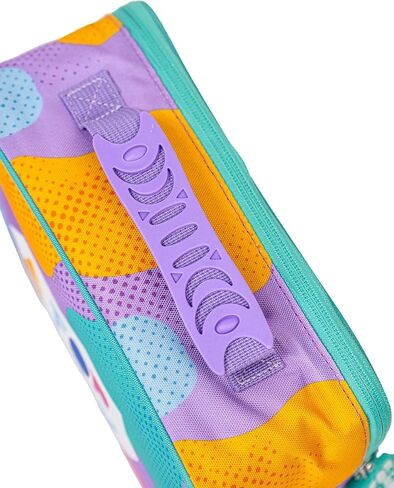 A FOR ADLEY Lunchbox. Featuring Adley's Neon Rainbow Friends on a Zebra Rainbow Printed Lunchbox (Purple Retro) in Saudi Arabia