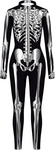 Halloween Skeleton Bodysuit for Womens Skeleton Cosplay Onesie Costumes in Saudi Arabia