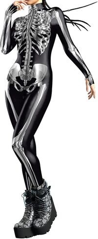 Halloween Skeleton Bodysuit for Womens Skeleton Cosplay Onesie Costumes in Saudi Arabia