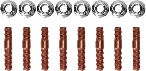 Header Stud Kit 8Pcs M8 1.25 Threaded Turbo Studs Kit, Sturdy Metal Alloy High Pressure Exhaust Manifold Stud Bolt Nut Hardware Turbo Stud Kit Flange Nuts in Saudi Arabia