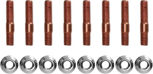 Header Stud Kit 8Pcs M8 1.25 Threaded Turbo Studs Kit, Sturdy Metal Alloy High Pressure Exhaust Manifold Stud Bolt Nut Hardware Turbo Stud Kit Flange Nuts in Saudi Arabia