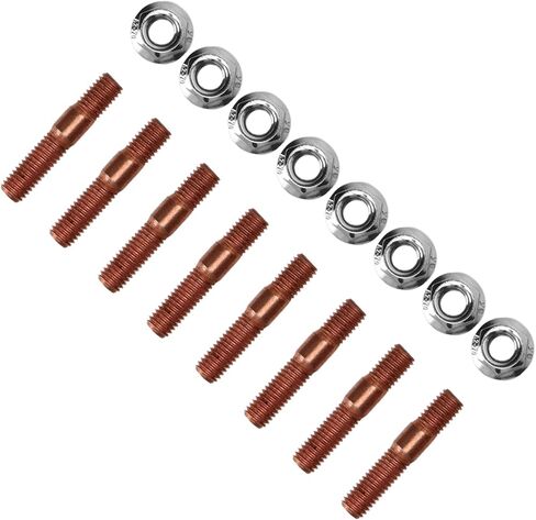 Header Stud Kit 8Pcs M8 1.25 Threaded Turbo Studs Kit, Sturdy Metal Alloy High Pressure Exhaust Manifold Stud Bolt Nut Hardware Turbo Stud Kit Flange Nuts in Saudi Arabia