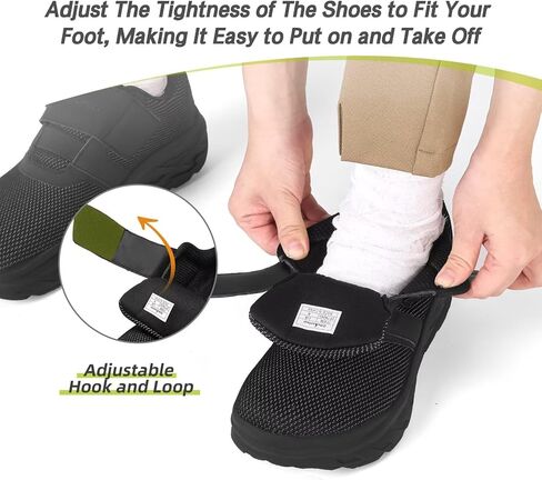 OrthoComfoot Women's Orthopedic Diabetic Wide Walking Shoes: Comfortable Casual Arch Support Plantar Fasciitis Loafers, Orthotic High Arch Swollen Feet Adjustable Work Shoes for Ankle and Heel Pain in Saudi Arabia