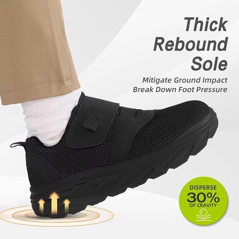 OrthoComfoot Women's Orthopedic Diabetic Wide Walking Shoes: Comfortable Casual Arch Support Plantar Fasciitis Loafers, Orthotic High Arch Swollen Feet Adjustable Work Shoes for Ankle and Heel Pain in Saudi Arabia