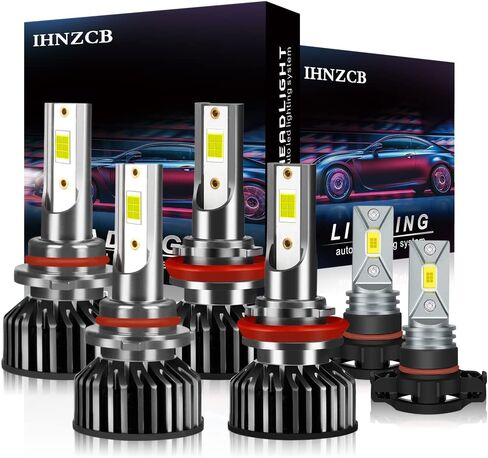 Fit for Chevrolet Silverado 1500(2007-2015) Chevy Silverado 2500 HD 3500 HD(2007-2019) Combo 9005 High Beam H11 Low Beam LED Headlight + 5202/H16 Fog Light Bulbs Kits,6000K Super Brighter in Kuwait