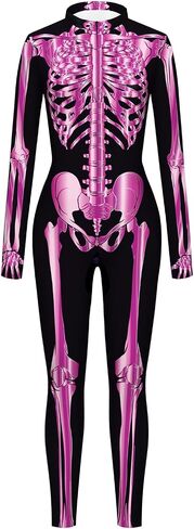 Halloween Skeleton Bodysuit for Womens Skeleton Cosplay Onesie Costumes in Saudi Arabia