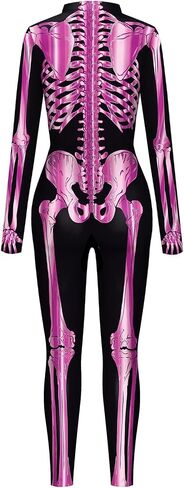 Halloween Skeleton Bodysuit for Womens Skeleton Cosplay Onesie Costumes in Saudi Arabia