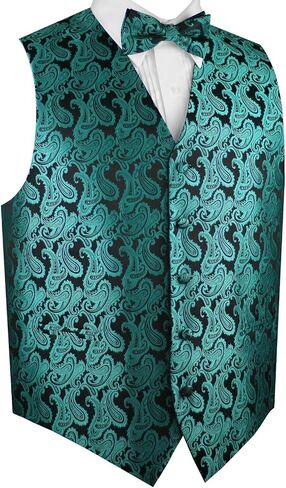 Best Tuxedo Men's Formal, Prom, Wedding, Homecoming, Tuxedo Vest, Bow-Tie & Hankie Set in Paisley from XS to 6XL in Saudi Arabia
