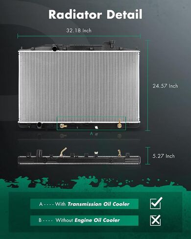 SCITOO 13208 Radiator Replacement Fit 2011-2018 for Odyssey 3.5L in Saudi Arabia
