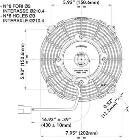 SPAL 30100393 Pusher Fan (7.5in ؛ لاستخدام W/ 15amp Fuse في 13V) ، 1 حزمة in Saudi Arabia