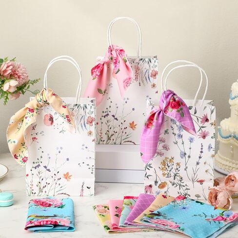 36 Pcs Vintage Floral Handkerchiefs for Women Tea Party Favors, 11 x 11 Inches Vintage Rose Ladies Hankies for Gifting Weddings Home Decor in Saudi Arabia